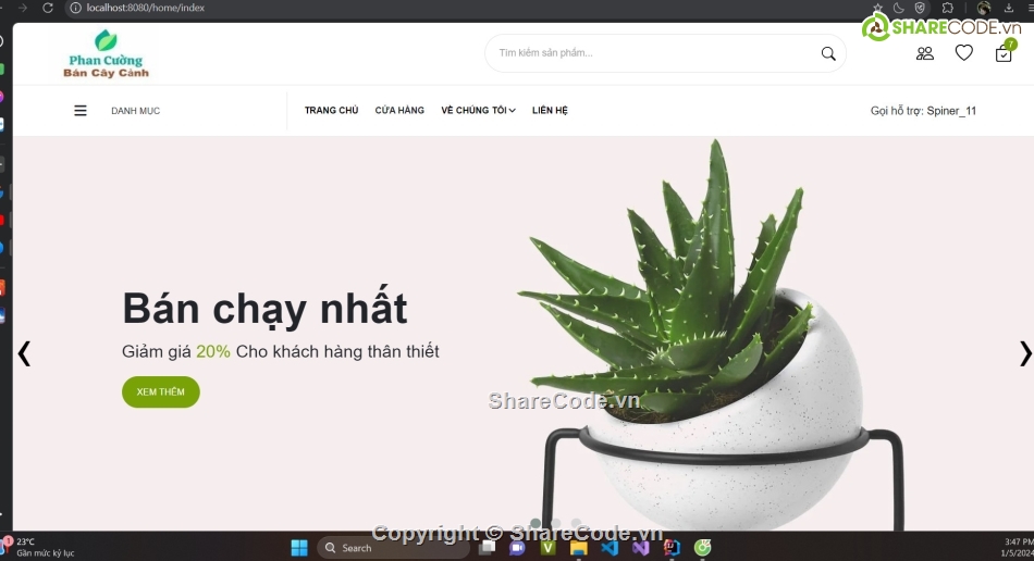 website bán hàng,Website bán cây cảnh,code Website bán cây cảnh,code đồ án,báo cáo đồ án